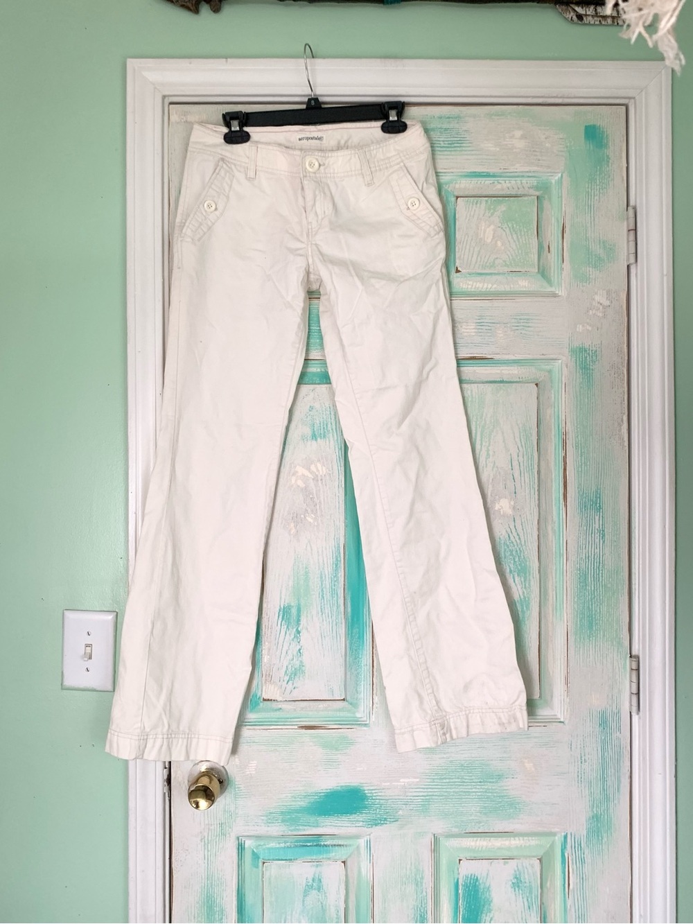 2000’s Aeropostale White Cargo Utility Pants Size 5/6L